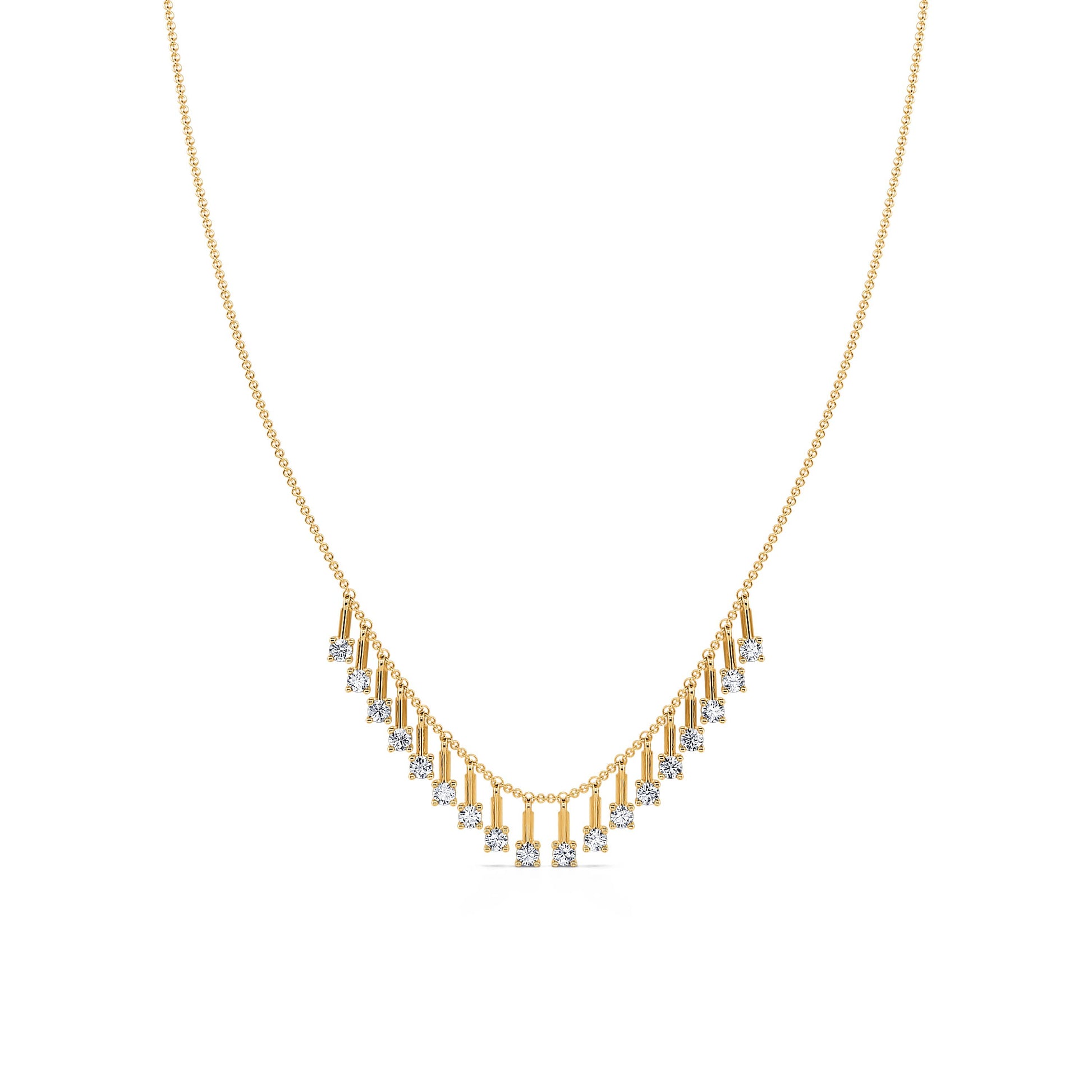 Collier diamants suspendus or jaune Elio 2