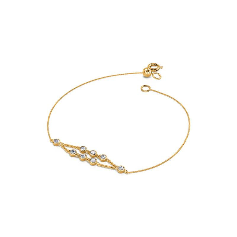 Bracelet or jaune multi diamant serti clos Ellen 1