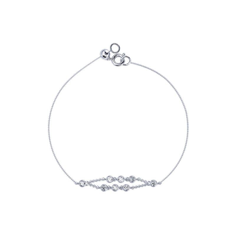 Bracelet or blanc multi diamant serti clos Ellen 2