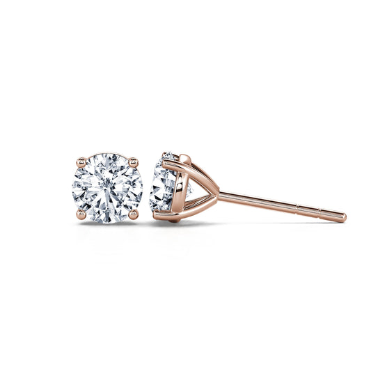 Ellie Lab&nbsp;-&nbsp;Puces d'oreilles diamant de synthèse or rose #2