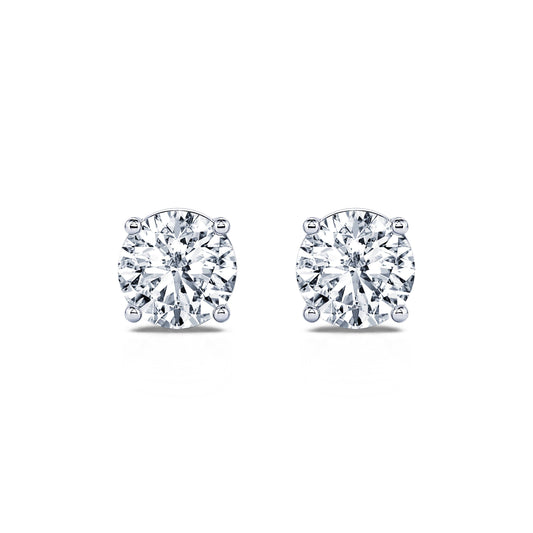 Ellie Lab&nbsp;-&nbsp;Puces d'oreilles diamant de synthèse or blanc #1