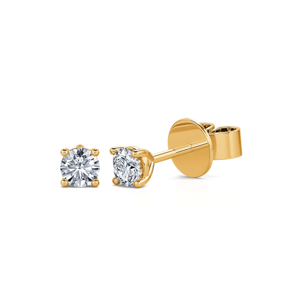 Puces d'oreilles diamant or jaune Ellie 3