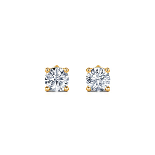 Ellie - Puces d'oreilles diamant or jaune #1
