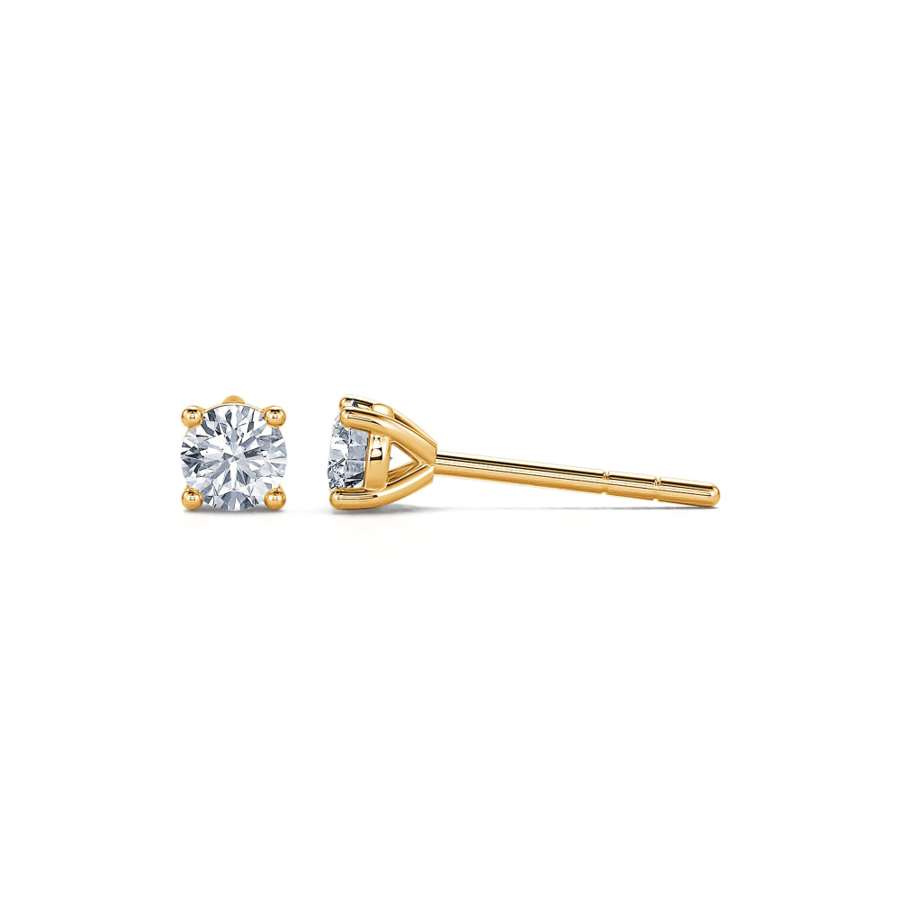 Puces d'oreilles diamant or jaune Ellie 2