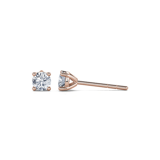 Ellie - Puces d'oreilles diamant or rose #2