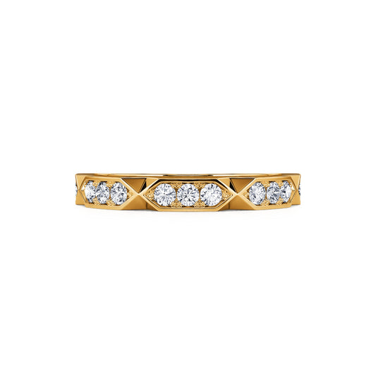 Elly&nbsp;-&nbsp;Alliance géométrique diamant et or jaune #2