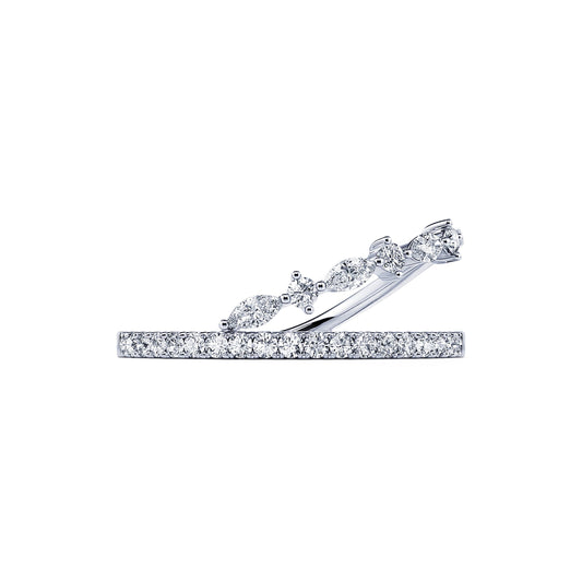 Ember&nbsp;-&nbsp;Bague diamant double rangs or blanc #2