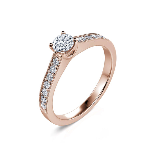 Emilie&nbsp;-&nbsp;Solitaire diamant or rose #2