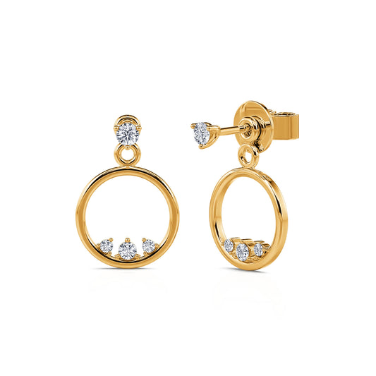 Emma - Boucles d'oreilles or jaune et diamant #2