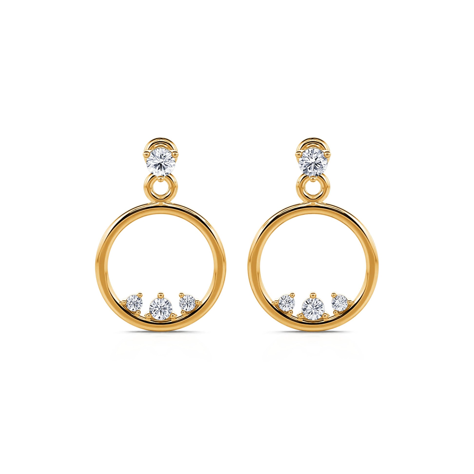 Boucles d'oreilles or jaune et diamant  Emma 1