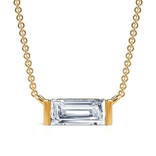 Emy&nbsp;-&nbsp;Collier or jaune diamant baguette #2