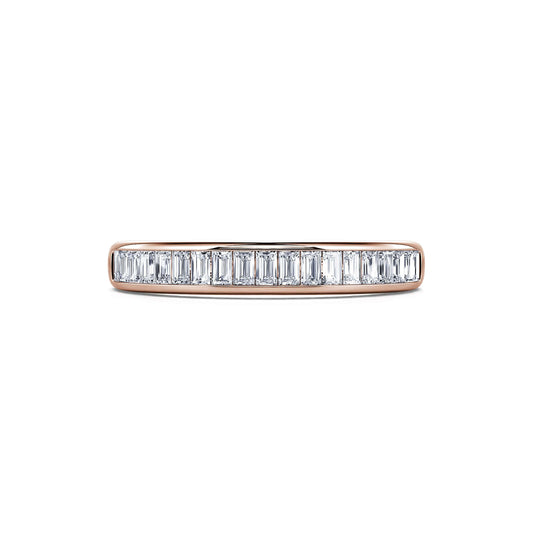 Epiphanie&nbsp;-&nbsp;Alliance demi tour or rose diamant baguette #2