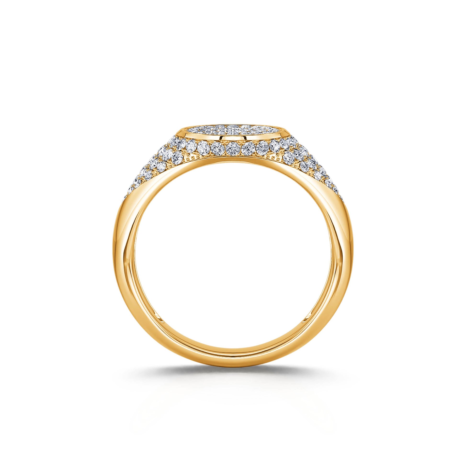 Chevalière diamant or jaune Eugénie 3