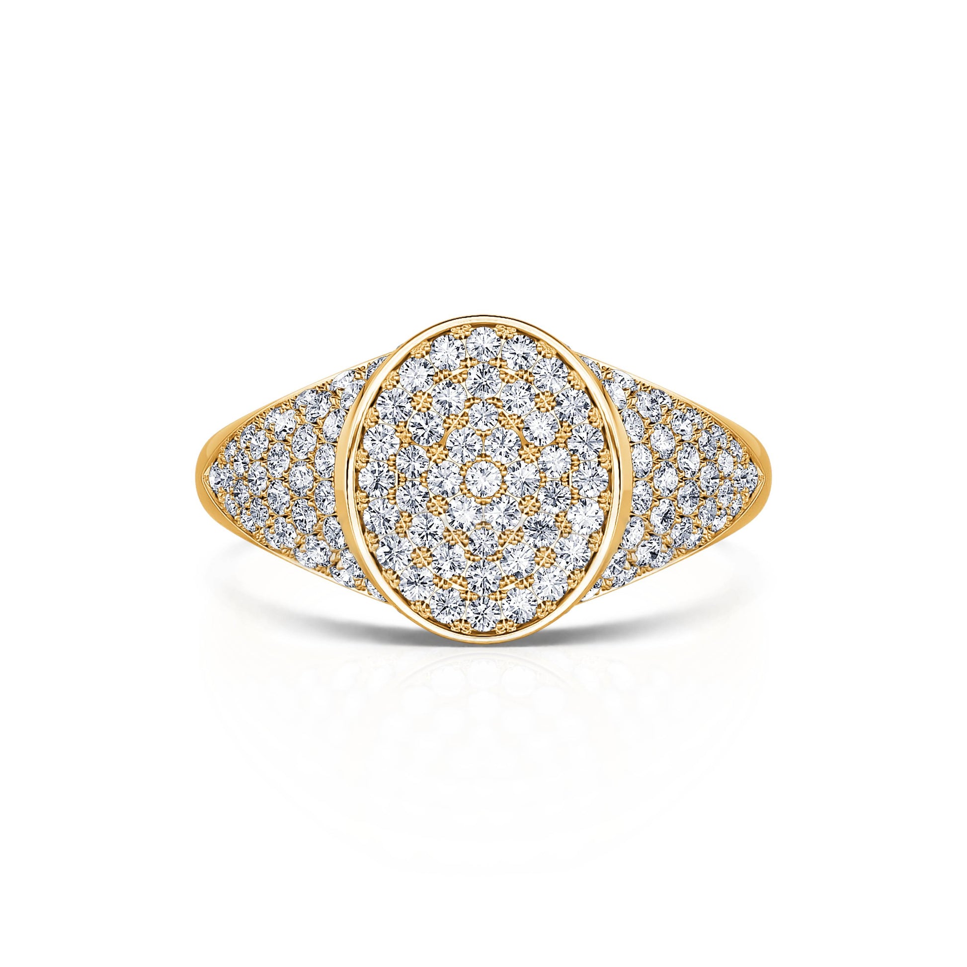 Chevalière diamant or jaune Eugénie 1