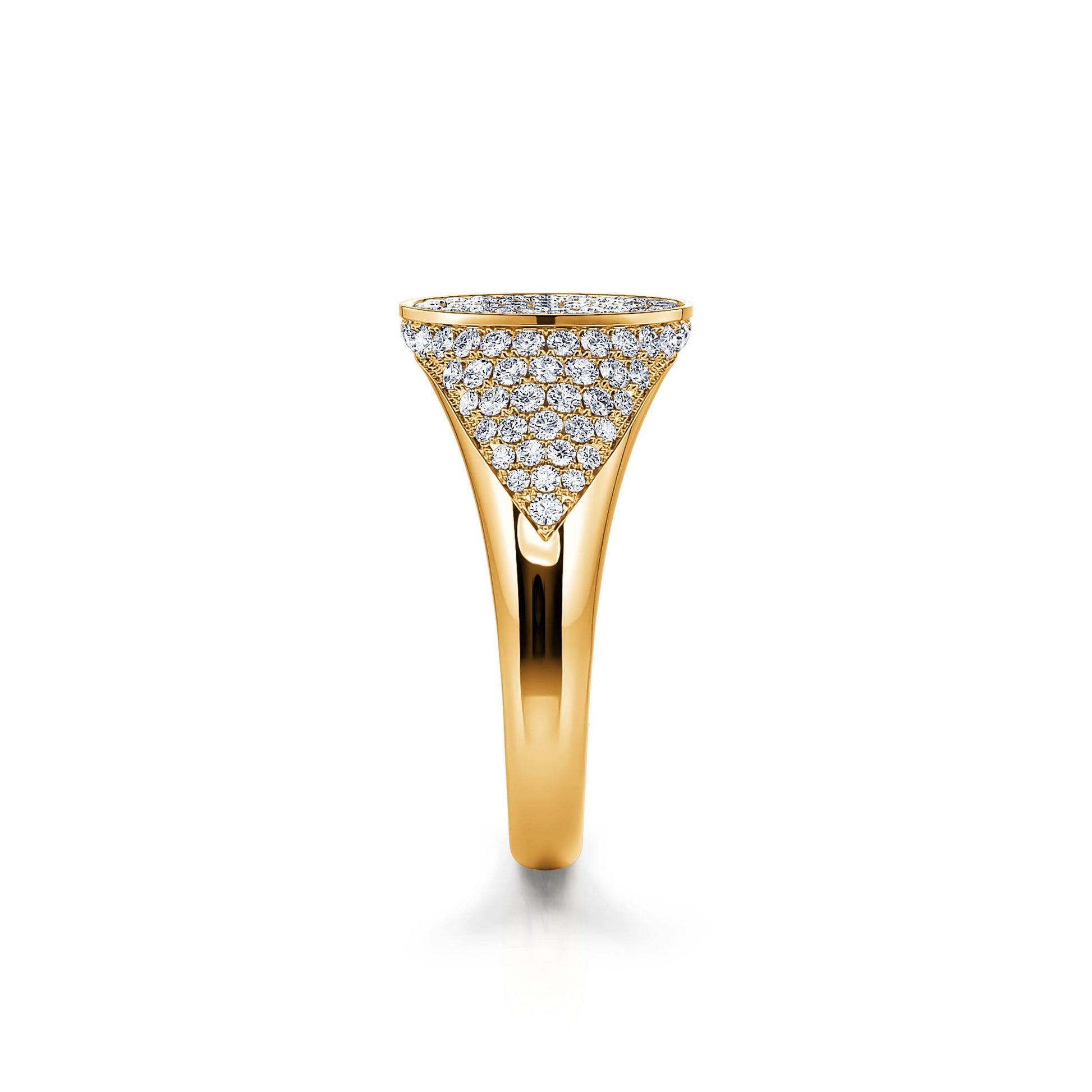 Chevalière diamant or jaune Eugénie 4