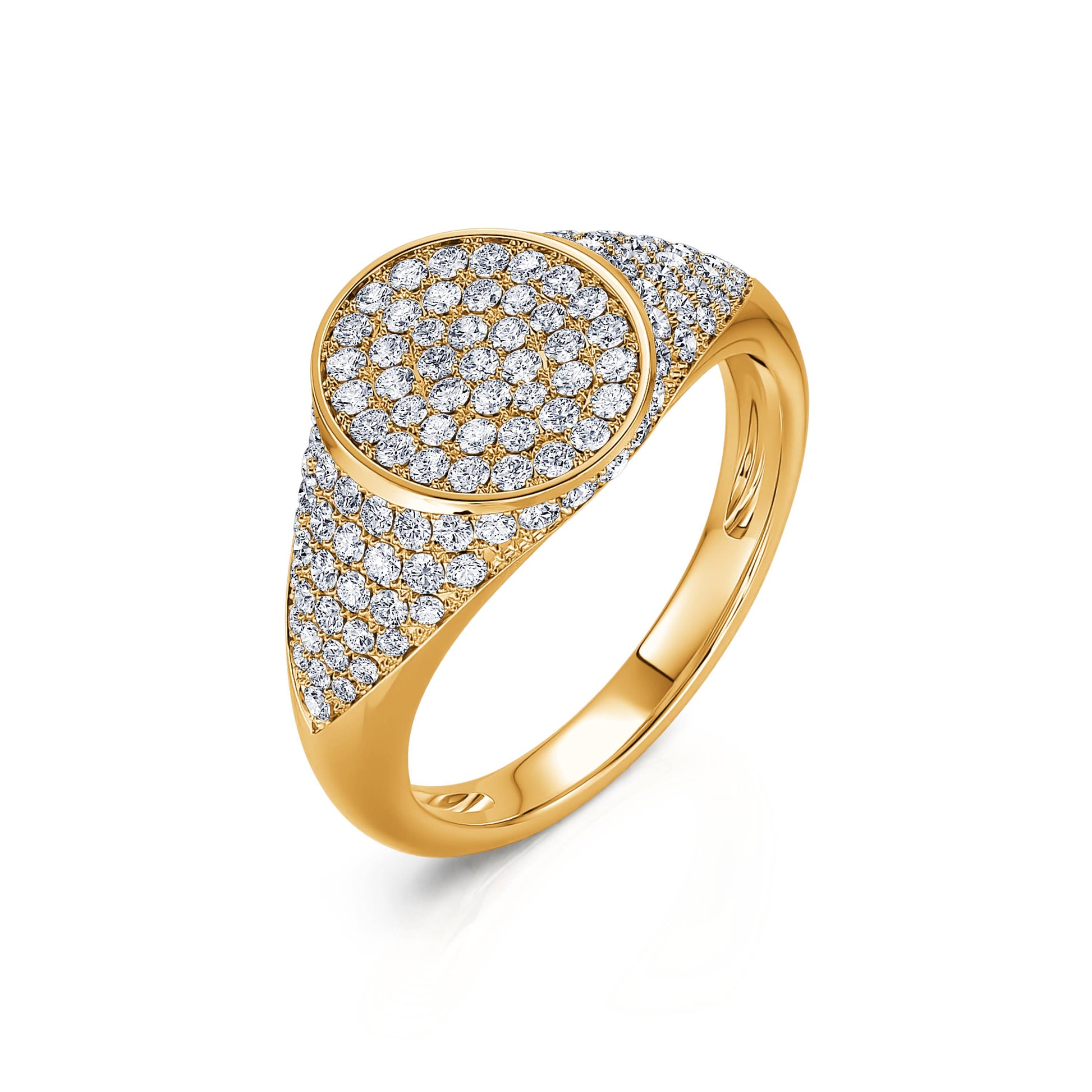 Chevalière diamant or jaune Eugénie 2