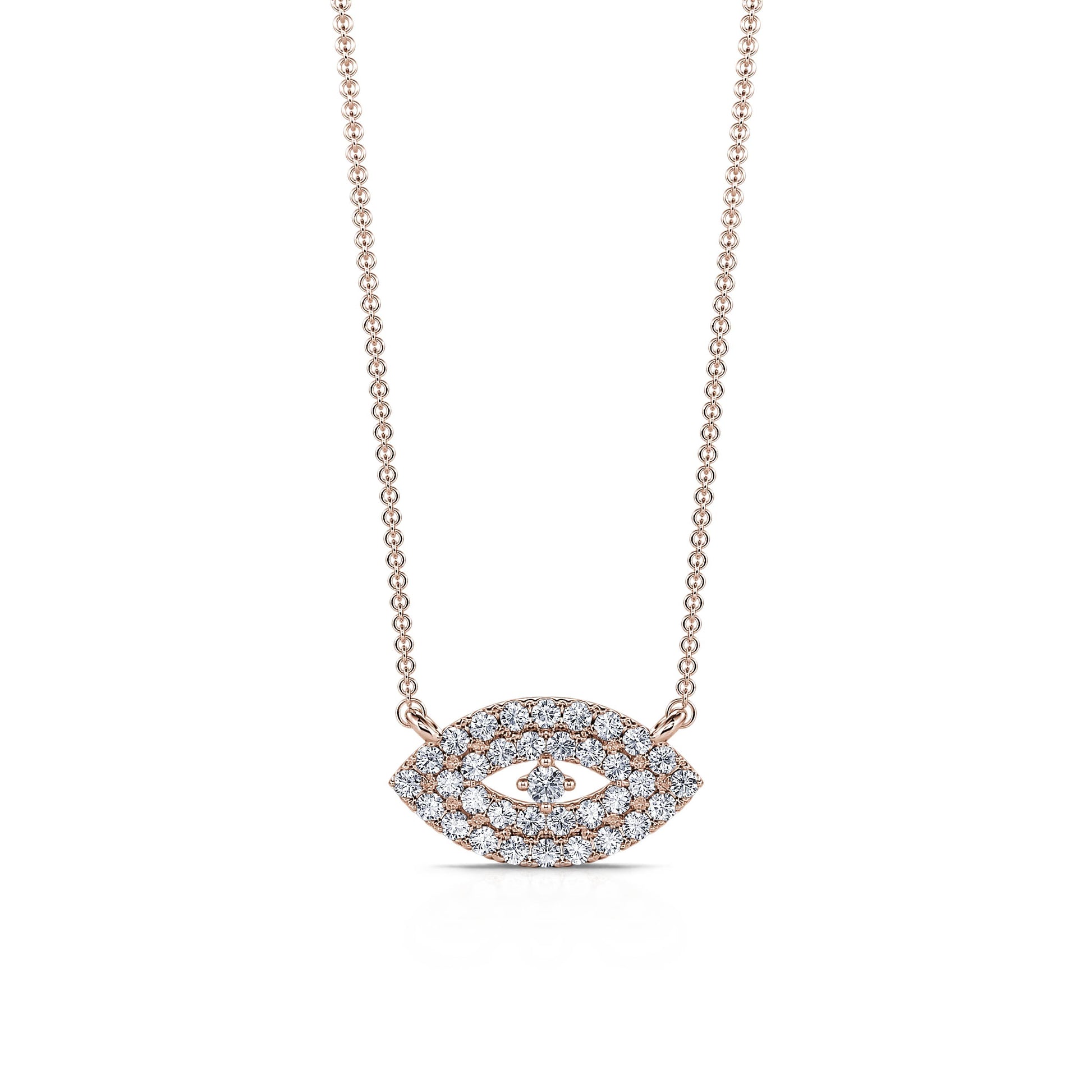 Collier or rose et diamants motif oeil Eyet 2