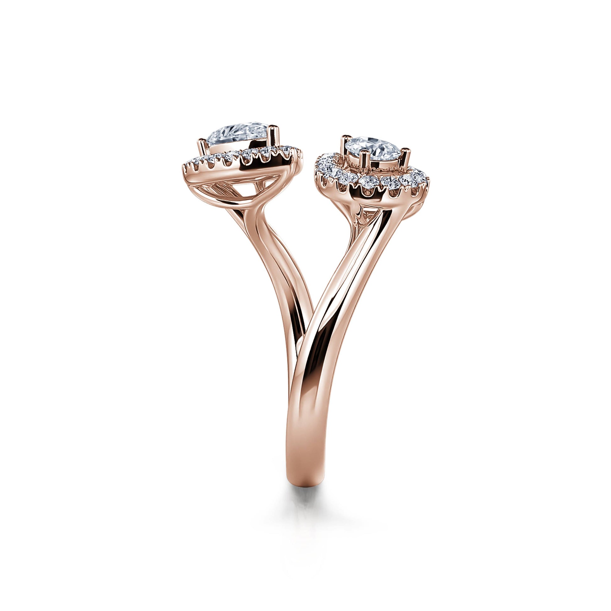 Bague Toi &amp; Moi poires or rose  Ezia 3