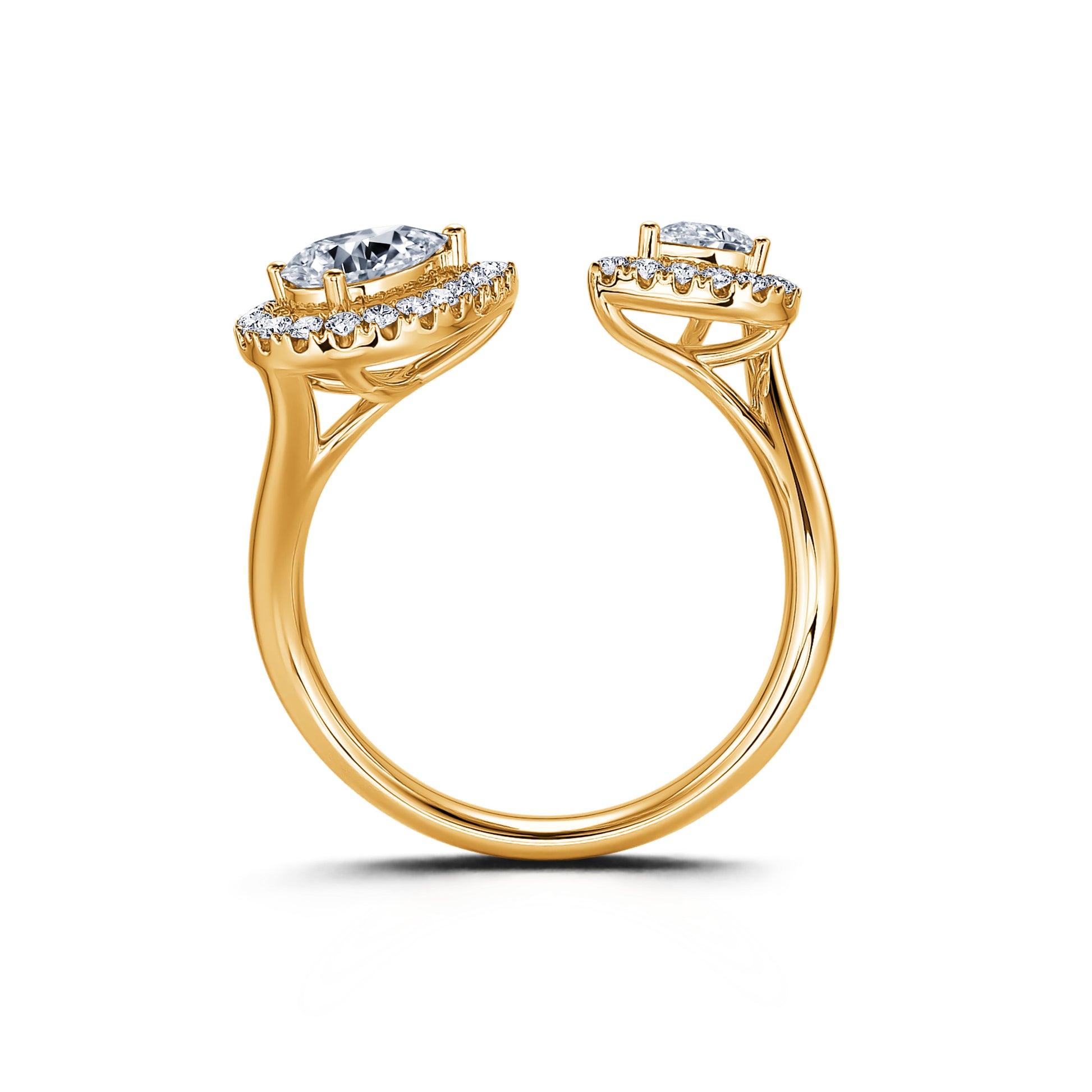 Bague Toi &amp; Moi poires or jaune Ezia 4
