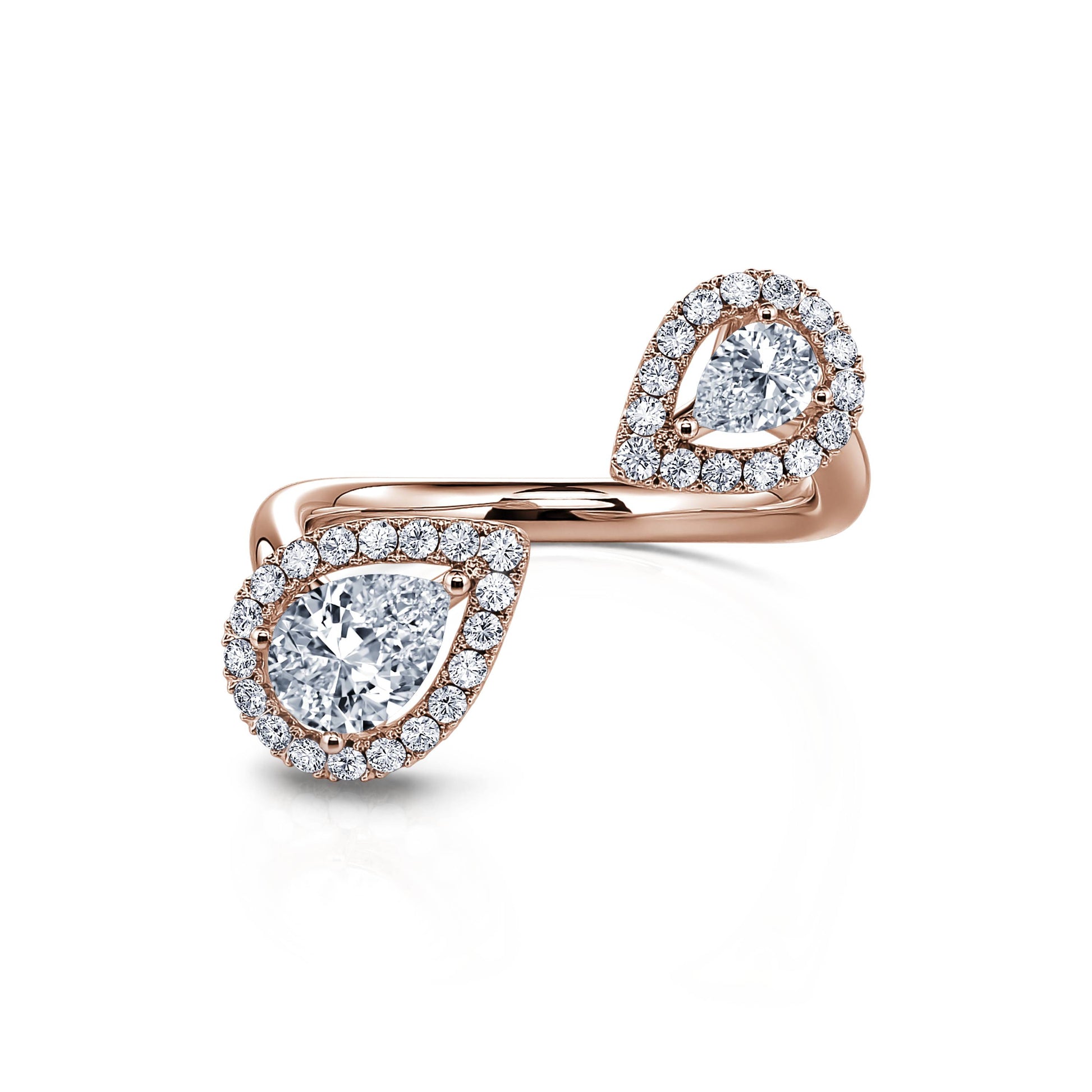 Bague Toi &amp; Moi poires or rose  Ezia 1