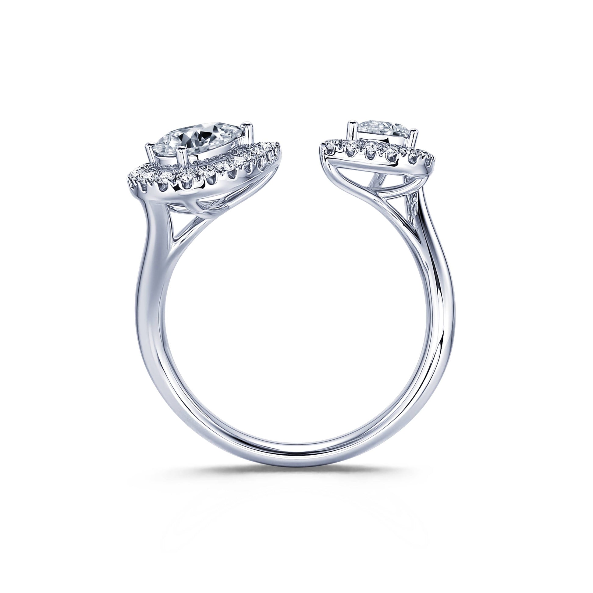 Bague Toi &amp; Moi poires or blanc Ezia 4