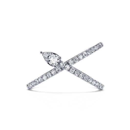 Fila&nbsp;-&nbsp;Solitaire suspendu or platine et diamant  #1
