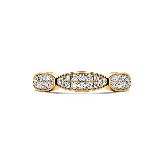 Filda&nbsp;-&nbsp;Alliance géometrique pavée de diamants et or jaune #2