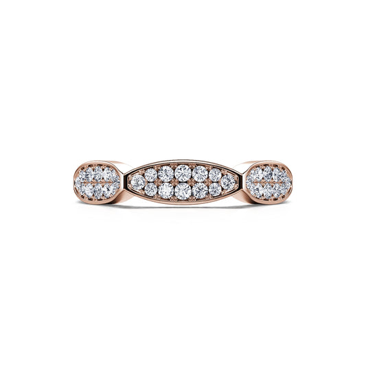 Filda&nbsp;-&nbsp;Alliance géometrique pavée de diamants et or rose #2