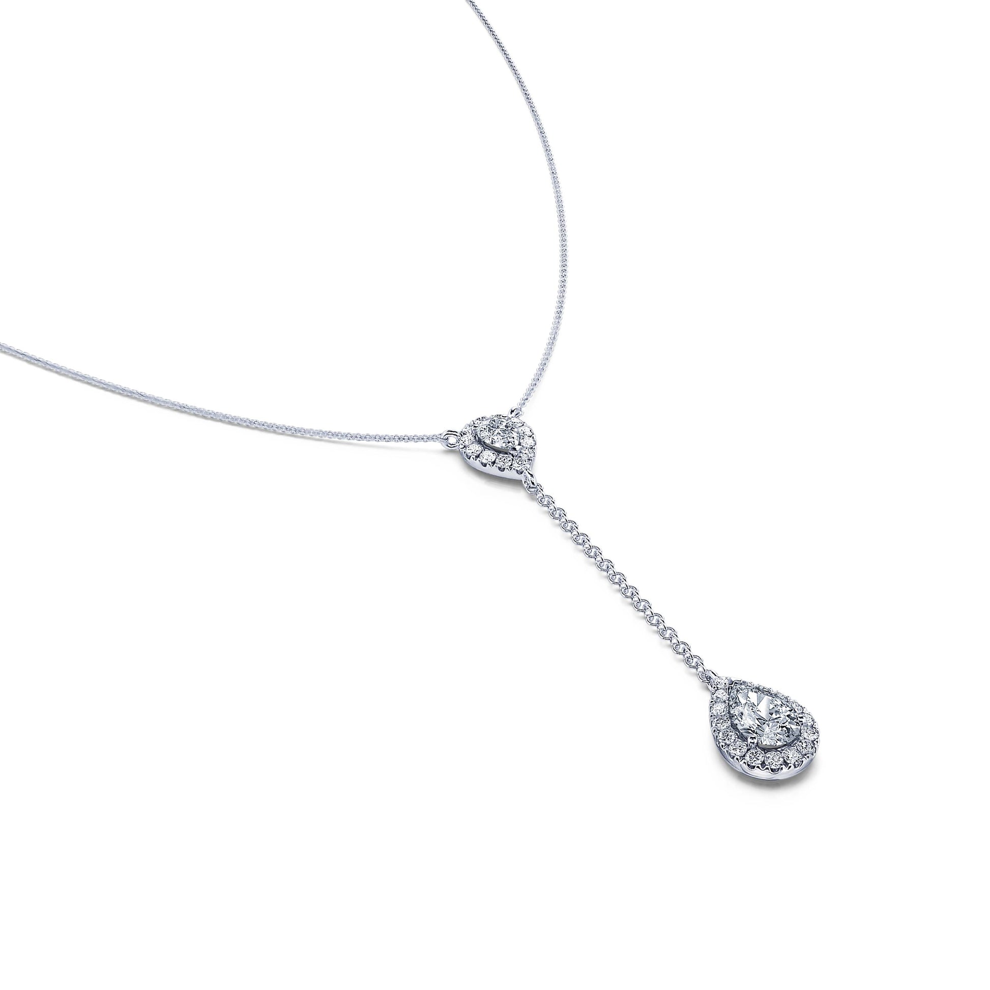 Collier diamant cravate or blanc Fina 1