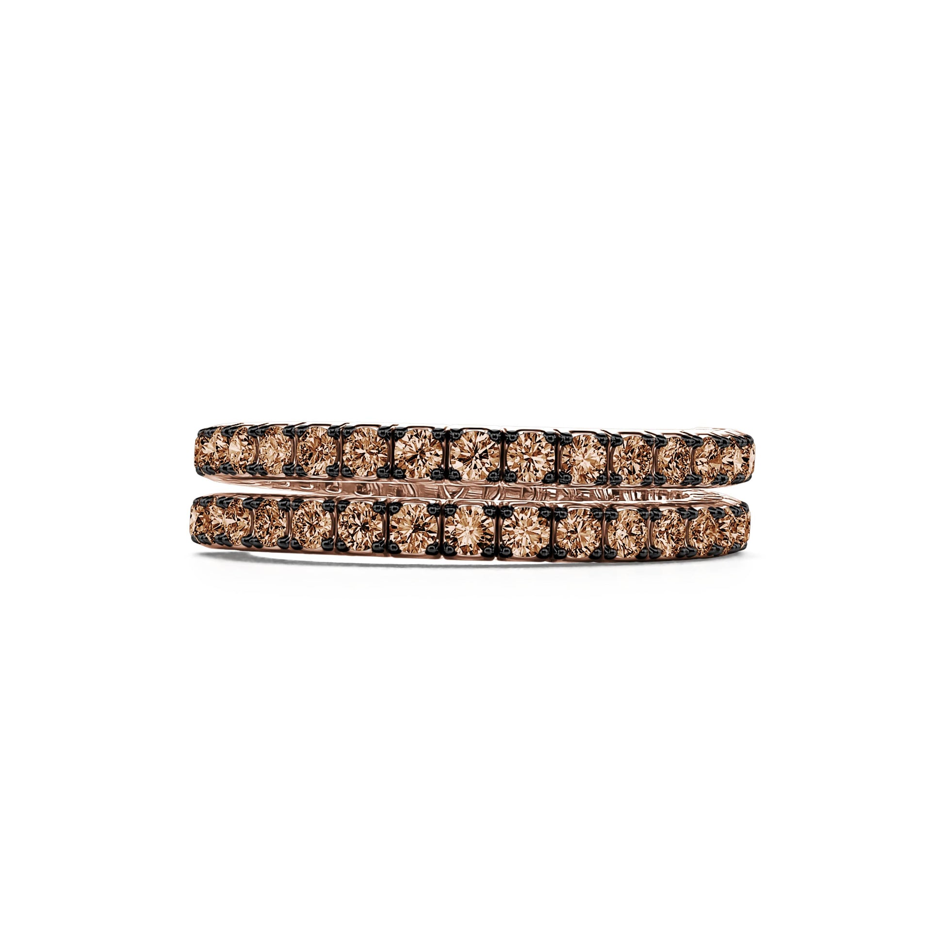 Bague or rose serpent flex diamants bruns Fiona 3