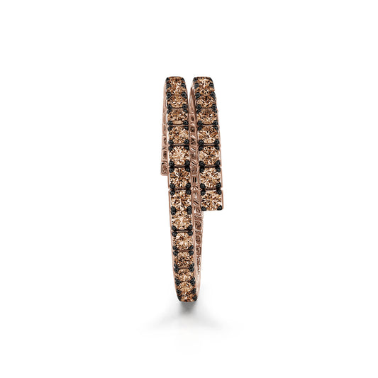 Fiona&nbsp;-&nbsp;Bague or rose serpent flex diamants bruns #2