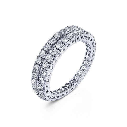Fiona - Bague platine serpent flex diamant #1