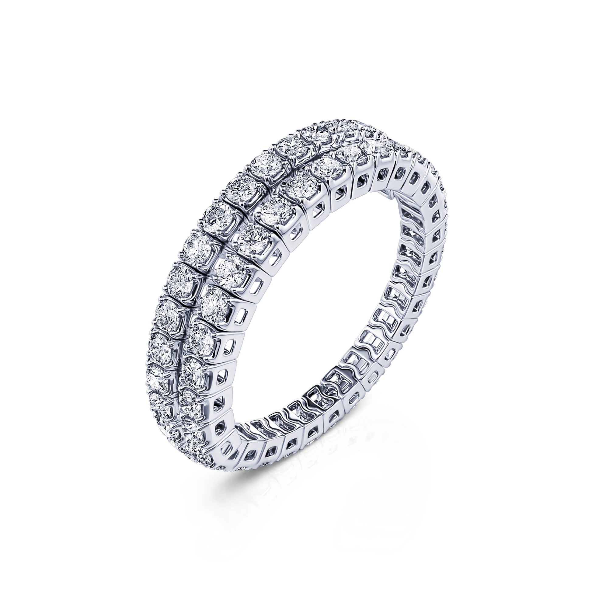 Bague platine serpent flex diamant Fiona 1