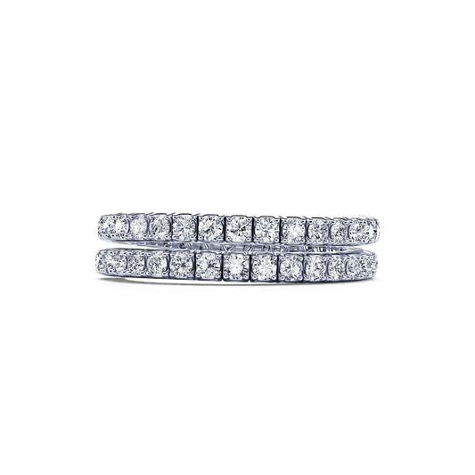 Fiona&nbsp;-&nbsp;Bague platine serpent flex diamant #2