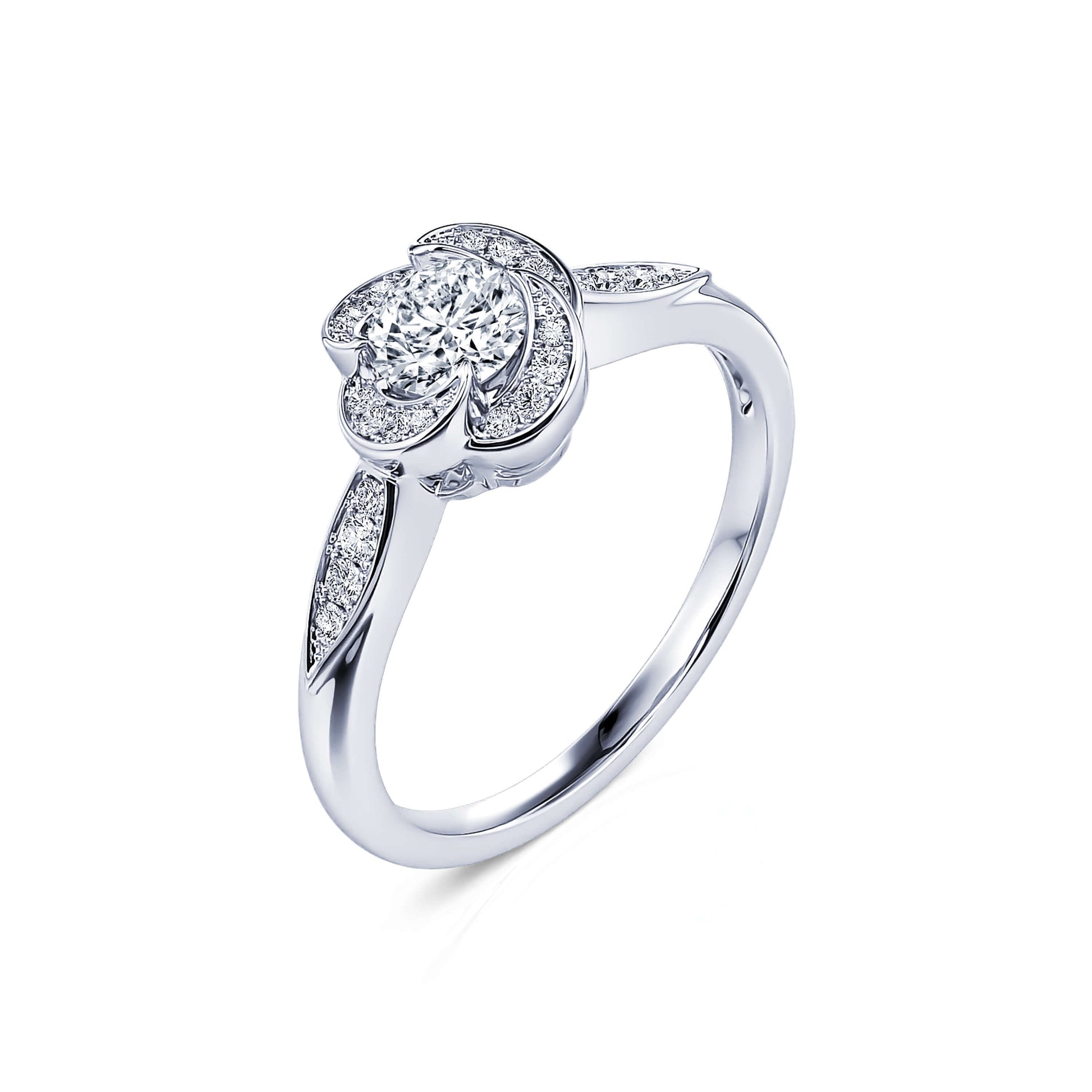 Solitaire diamant platine Flora 2 2
