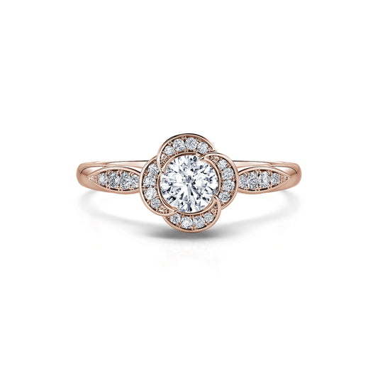 Flora 2 - Solitaire diamant or rose #1