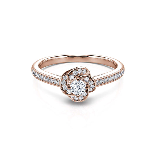 Flora - Bague de fiançailles diamant or rose #1