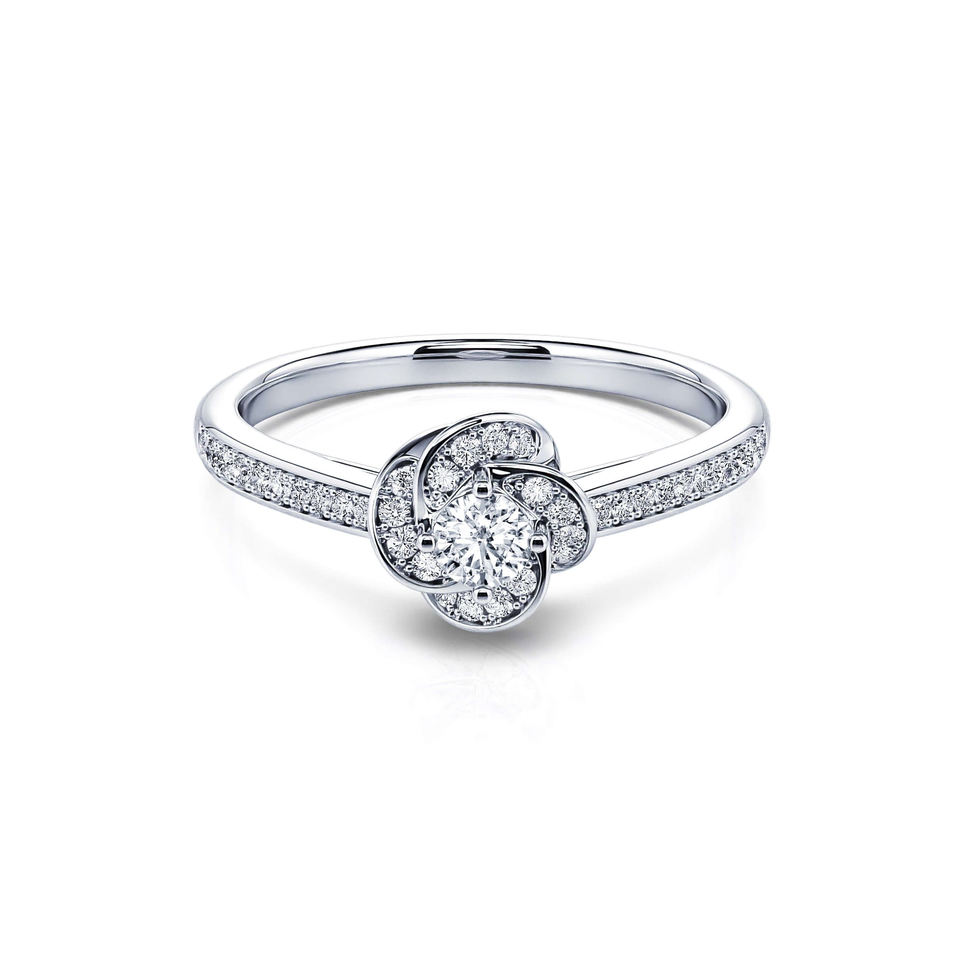Bague de fiançailles diamant platine Flora 1