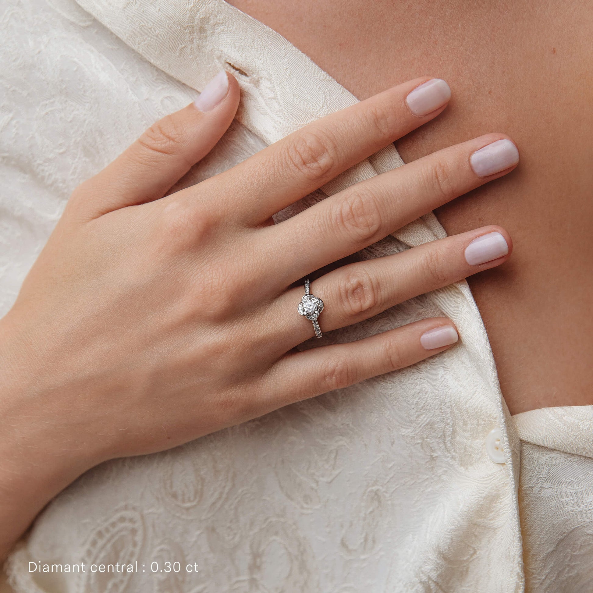 Bague de fiançailles diamant or jaune Flora 5