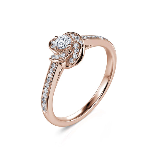 Flora&nbsp;-&nbsp;Bague de fiançailles diamant or rose #2