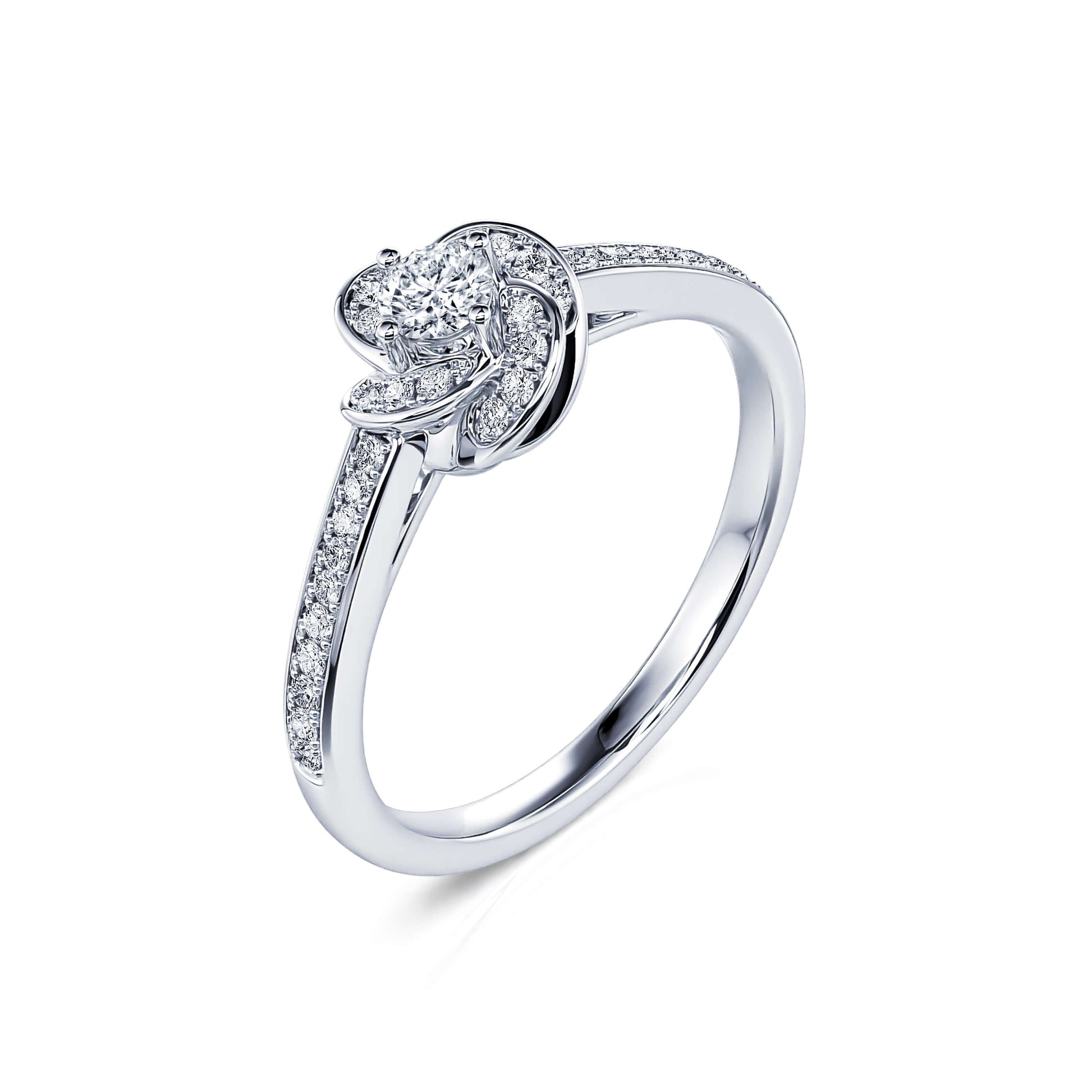 Bague de fiançailles diamant platine Flora 2