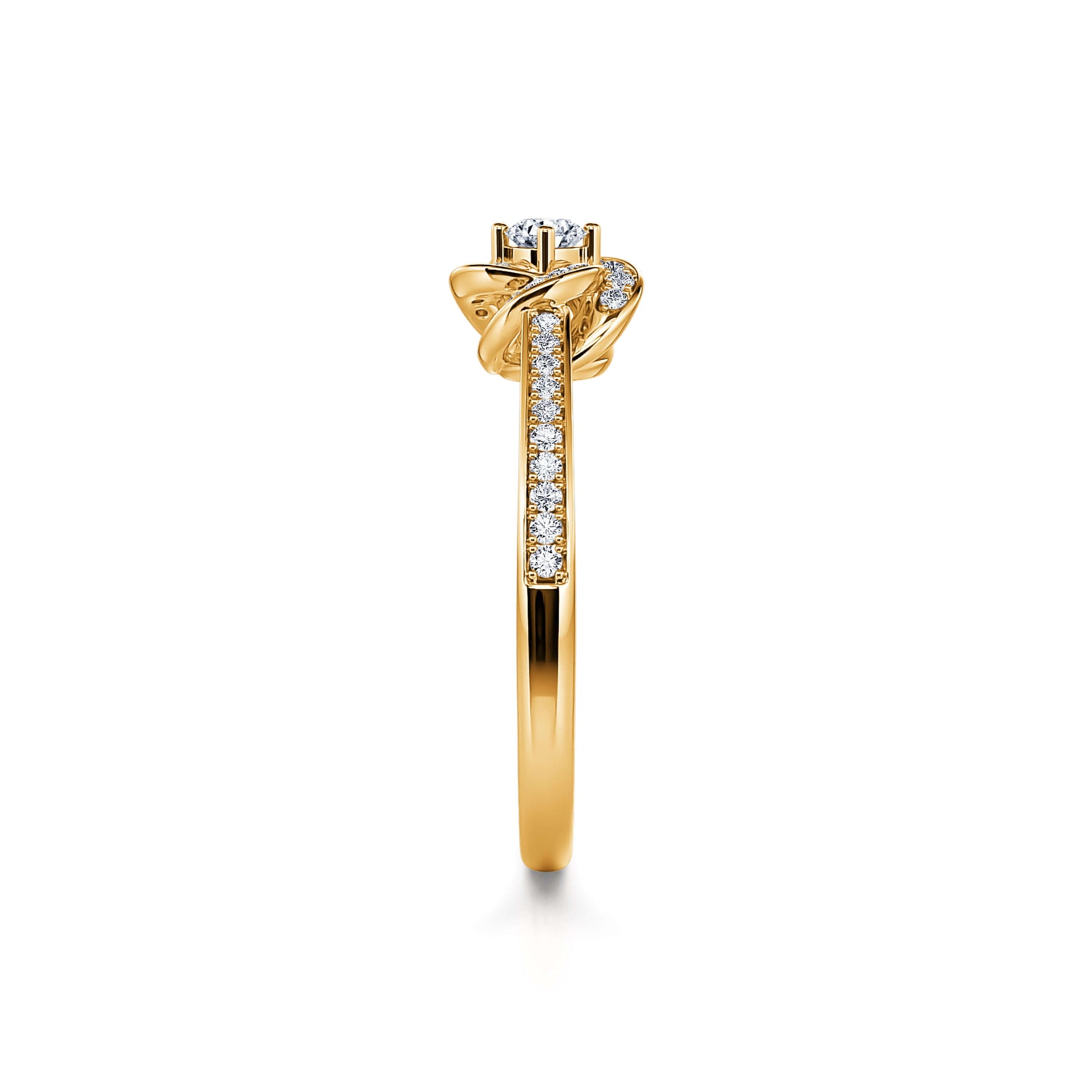 Bague de fiançailles diamant or jaune Flora 3