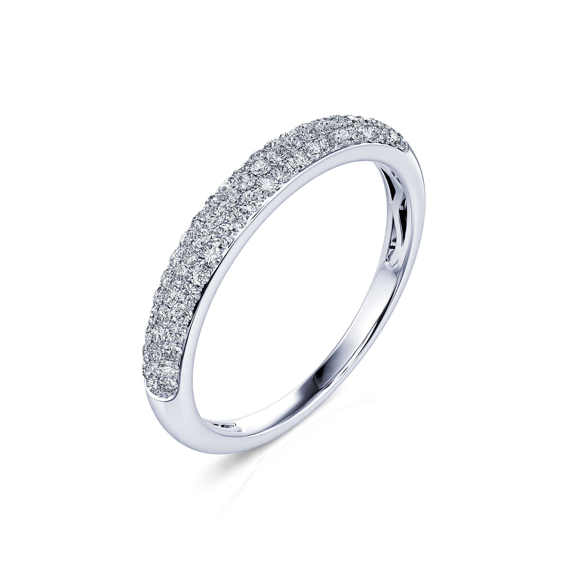 Alliance platine diamant pavé Gaité 1