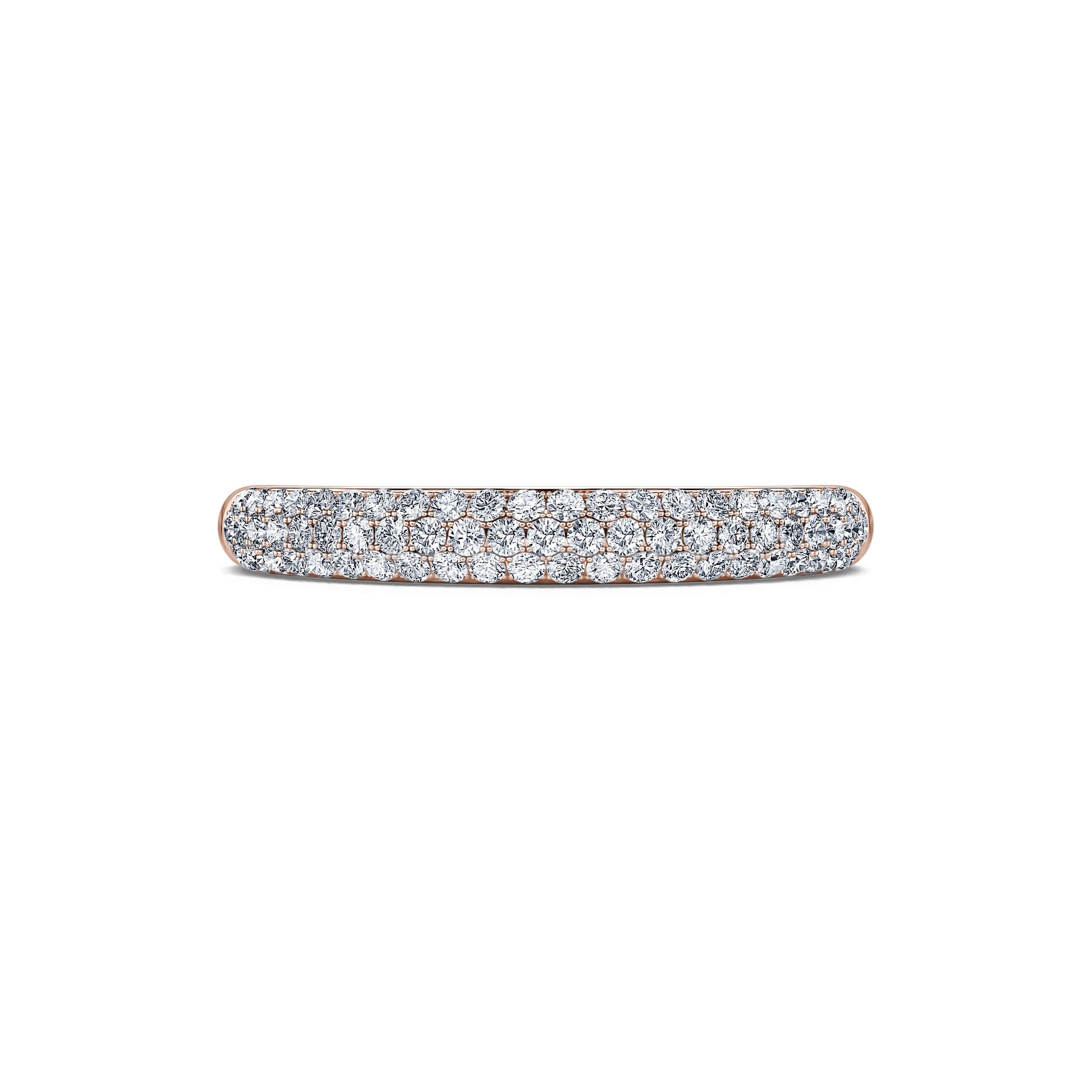 Alliance or rose diamant pavé Gaité 2