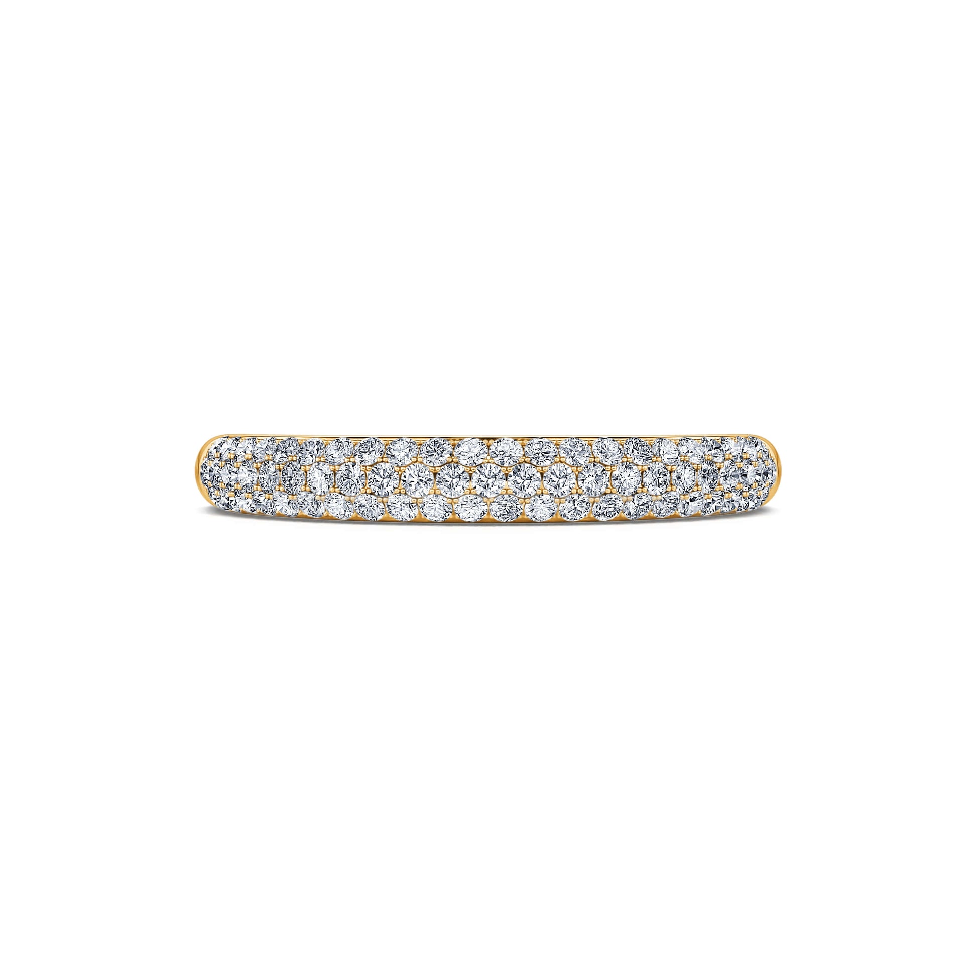 Alliance or jaune diamant pavé Gaité 2