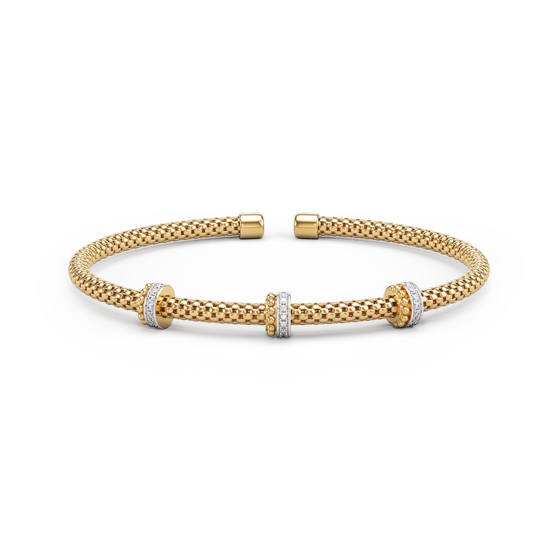 Bracelet jonc diamant or jaune Galy 1