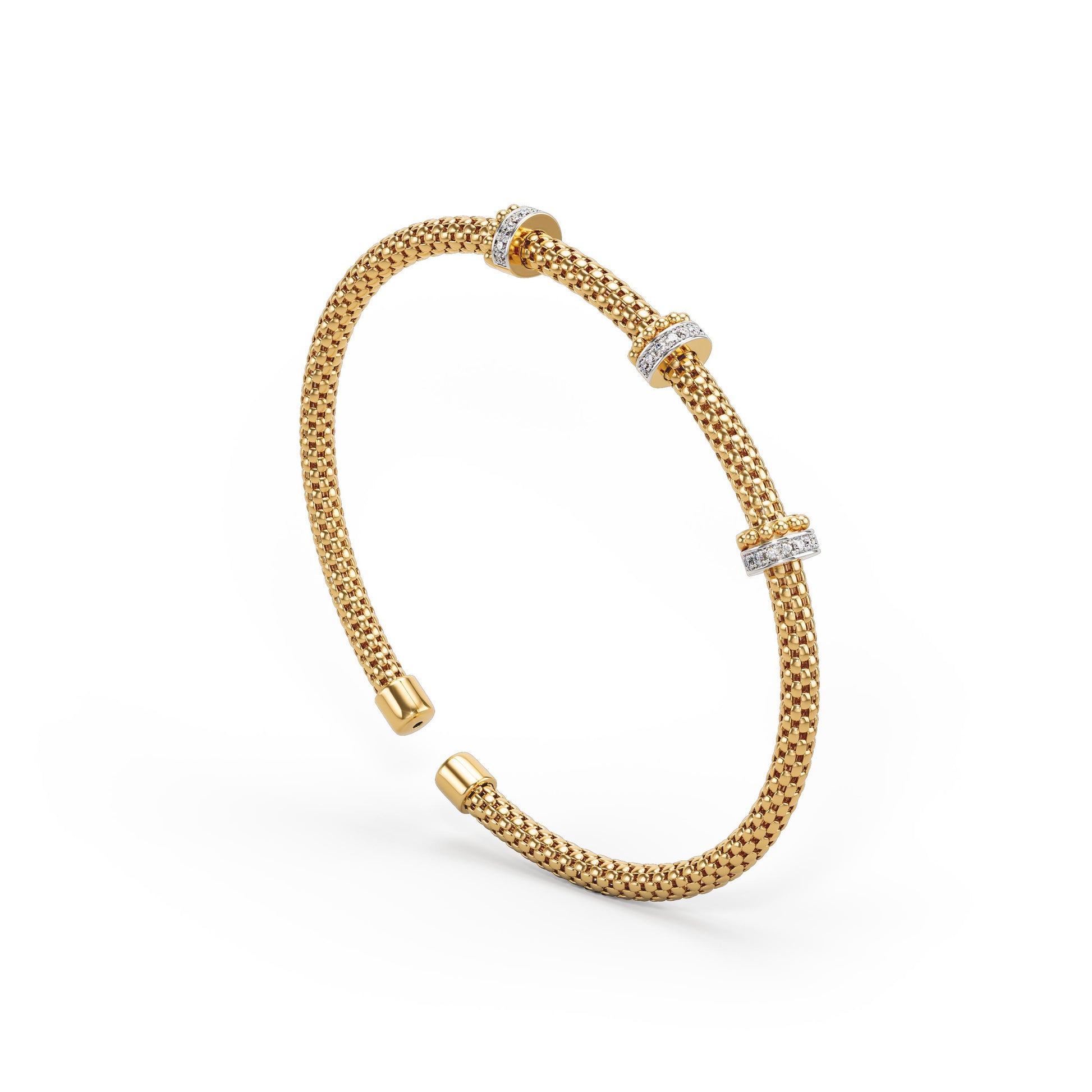 Bracelet jonc diamant or jaune Galy 2