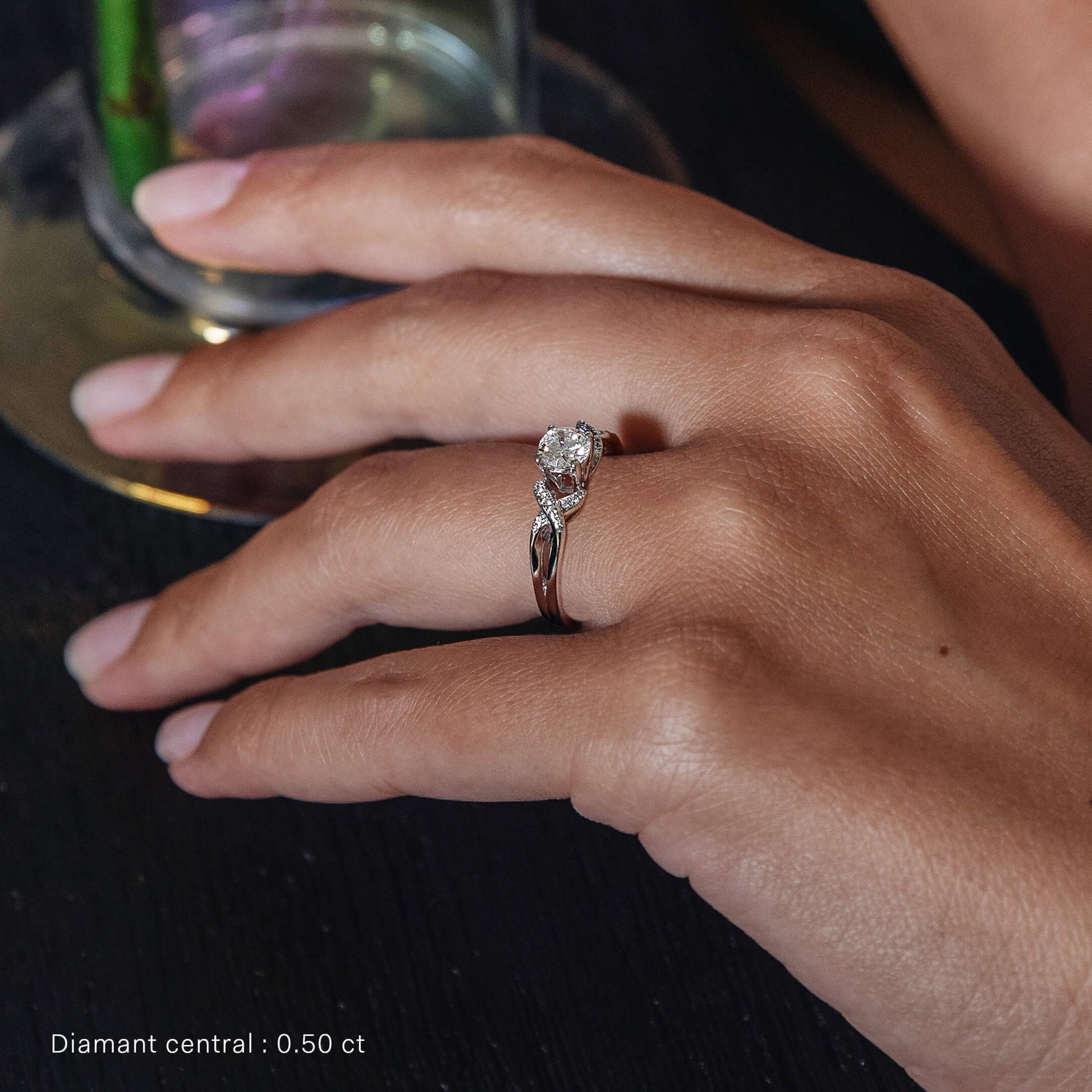 Solitaire diamant platine Garance 6