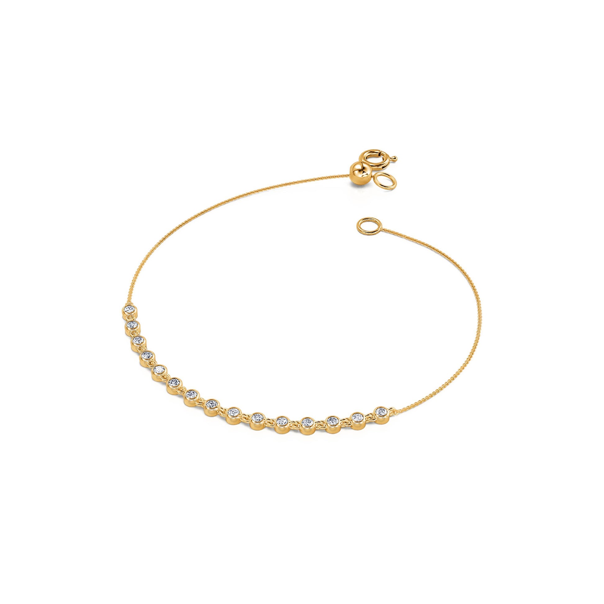 Bracelet or jaune diamant serti clos  Gaya 1