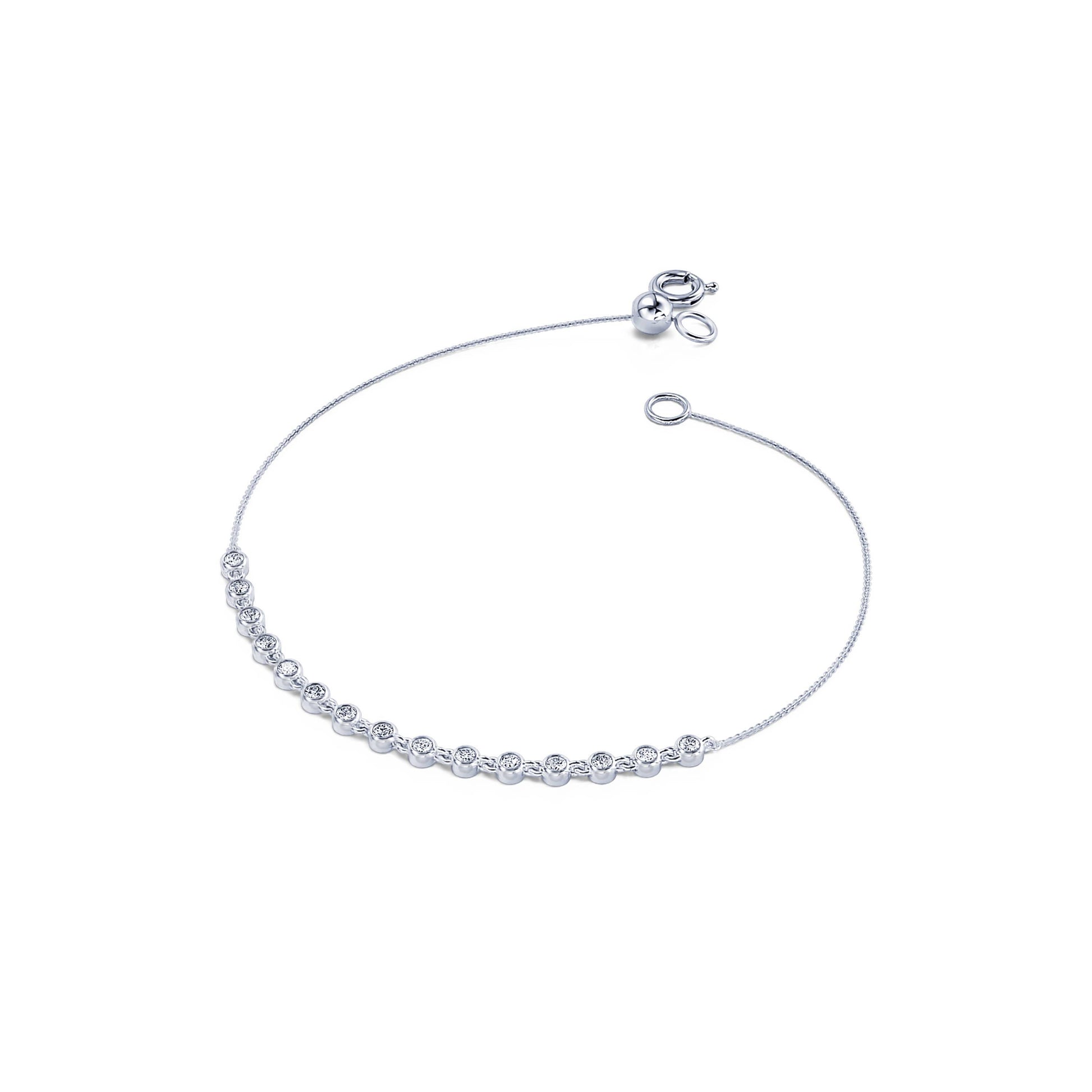Bracelet or blanc diamant serti clos  Gaya 1